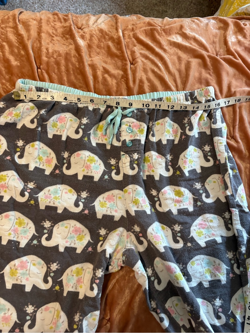 PJ Salvage Gray Elephant Print Pajama Pants with Pastel Accents - Picture 3 of 8